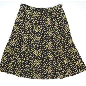 Talbots S Black Bubble Print Swingy Stretch Rayon‎ Skirt